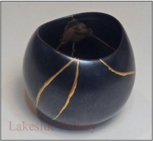 Kintsugi sake cup repaired inside